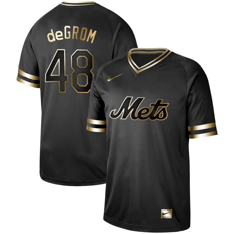 Men New York Mets #48 Degrom Nike Black Gold MLB Jerseys->milwaukee brewers->MLB Jersey